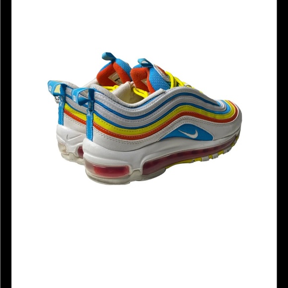 Youth Nike Air max 97 “Summer Pack” Sz 4Y GS White Blue Yellow CK0052-400 WMNS 6 - Picture 3 of 13